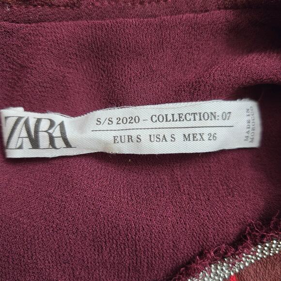 ZARA Womens Limited Edition Holiday Maximalist Mixed Media Empire Waist Dress S - Picture 10 of 12